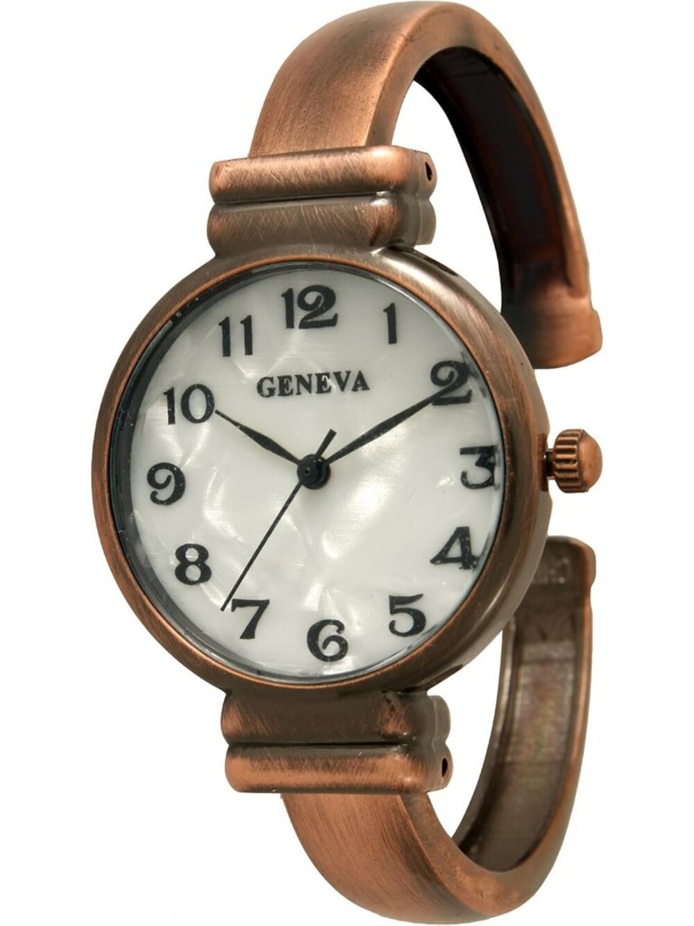 Women's Copper Metal Bangle Classic Easy Read Comfortable Band Wrist Watches